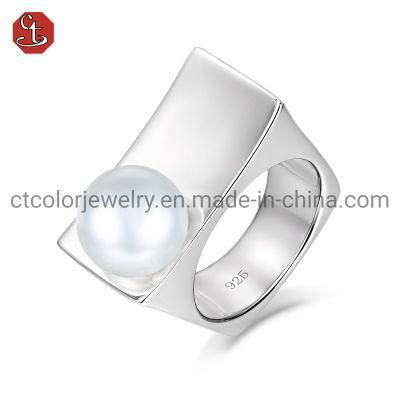 High Quality Wholesale Fashion Jewelry 925 Sterling Silver Jewellery Fresh Water Pearl Rings Fine Jewelry