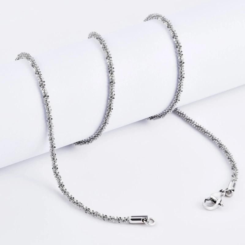 Sparkle Glitter Margarita Twisted Rock Chain 1.8/2.3mm Necklace Bracelet Jewelry Set