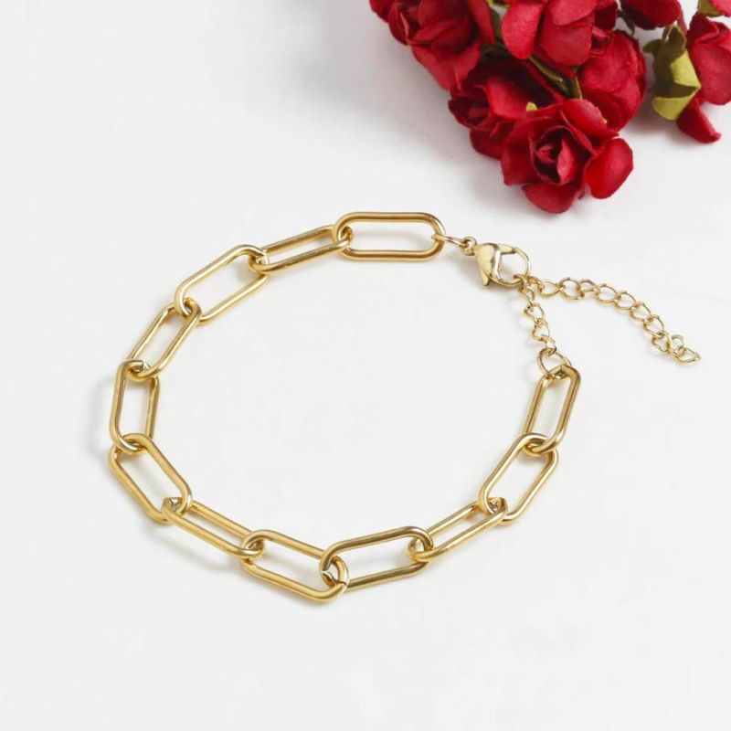 Manufacturer Custom Fashion Jewelry 18K Gold Plated Bracelet Waterproof Top Ranking Stainless Steel Simple-Style 18K Bracelet Wholesale