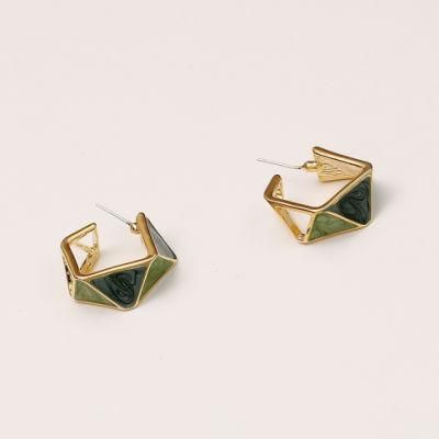 Fashion Vintage Green Stud Earrings Jewelry