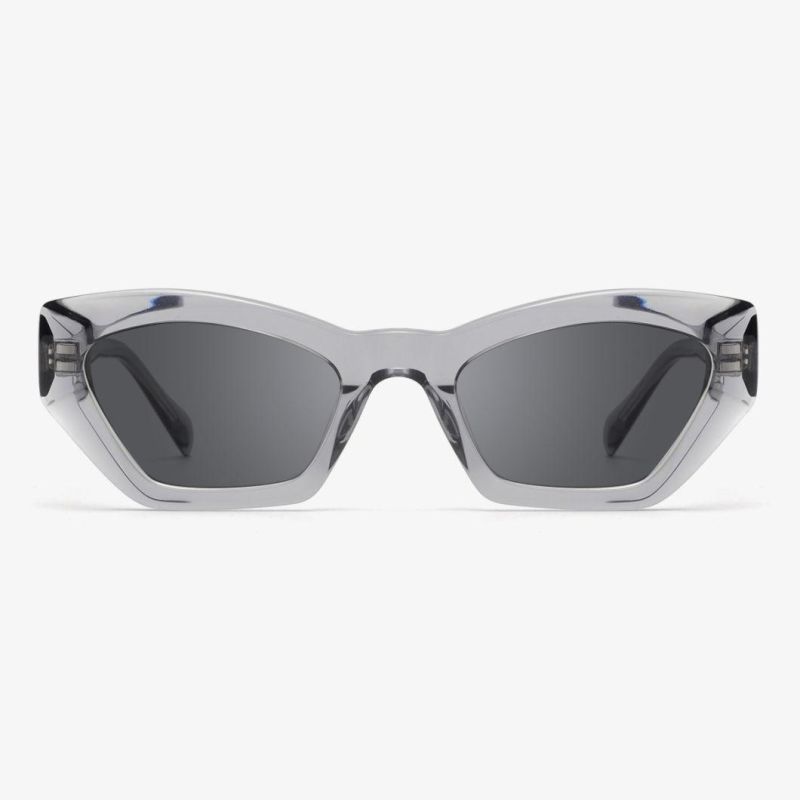 New Arriving Fashion Handmade Clear Square CE Certification Polarized UV400 Acetate Sunglasses for Men Women