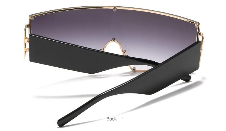 Large Metal Frame Sunglasses, One-Piece Sunglasses, Large Triangle Cat Eyes Catwalk, Street Shooting Sunglasses