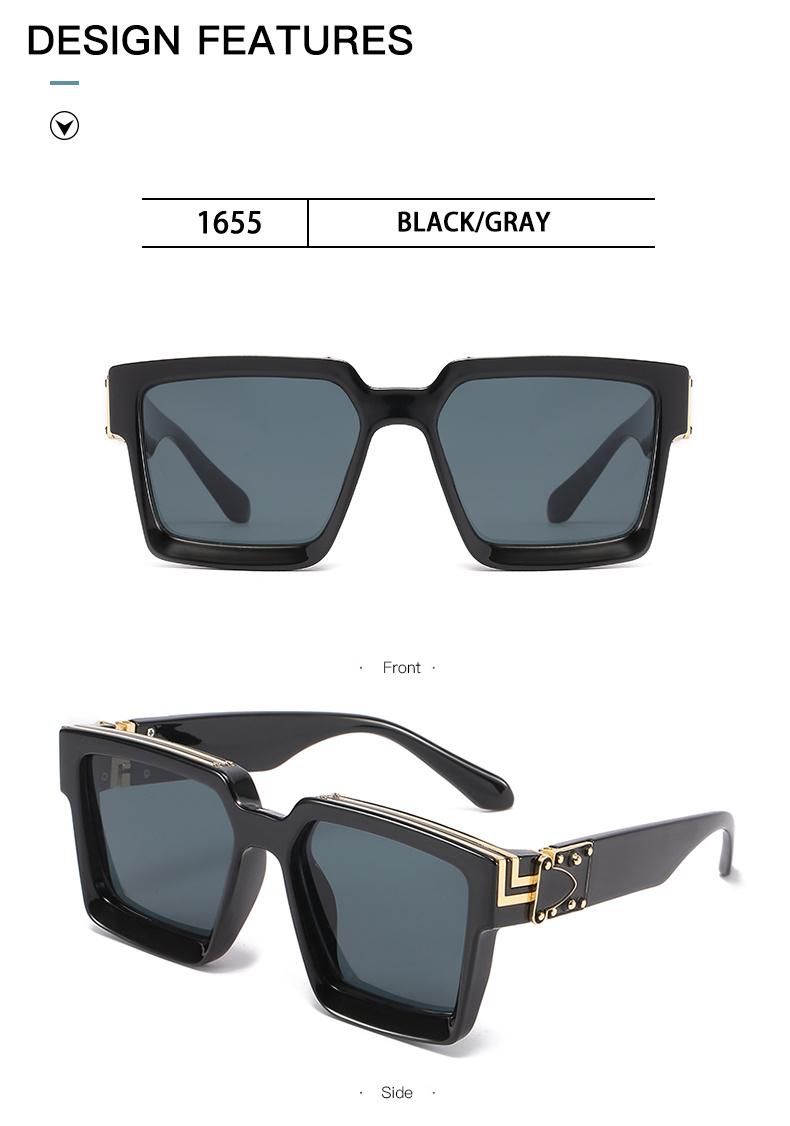 Large-Frame Sunglasses with Green Markings, The Same Model with Sunglasses, Cross-Border Foreign Trade Street Photography Catwalk Glasses