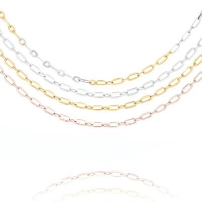 Shining 18K 14K Gold Plated Stailess Steel Chain Necklace O Shaped Jewelry Making Necklace for Clothes and Glasses