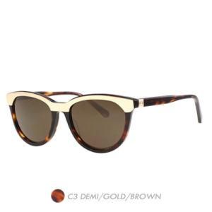 Acetate&Nylon Polarized Sunglasses, Vintage Fashion Round Frame A19009-03