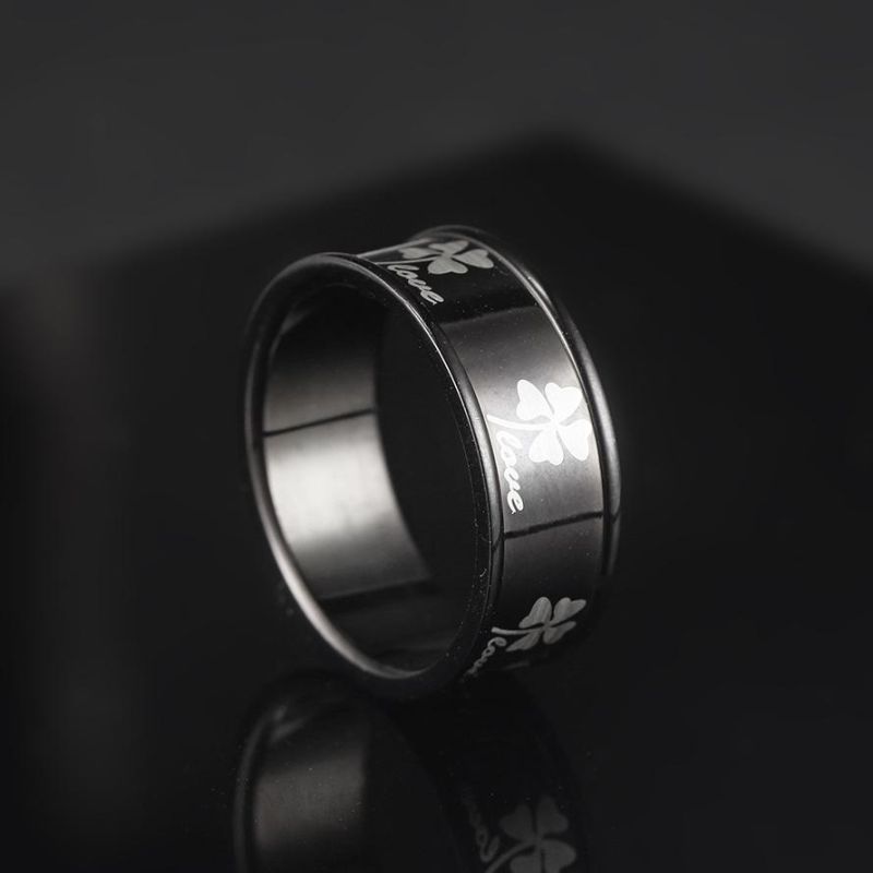 Hot Micro Shop Men′ S Ring Turkish Fashion Stainless Steel Men′ S Freemasonry Ring Minimalist Black Gold Ring