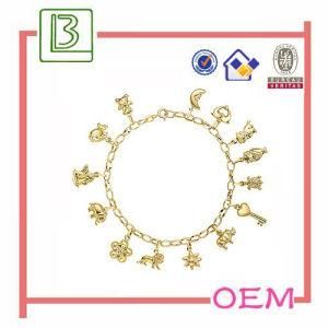 Different Shape Charms Bracelet with Clasp Closure
