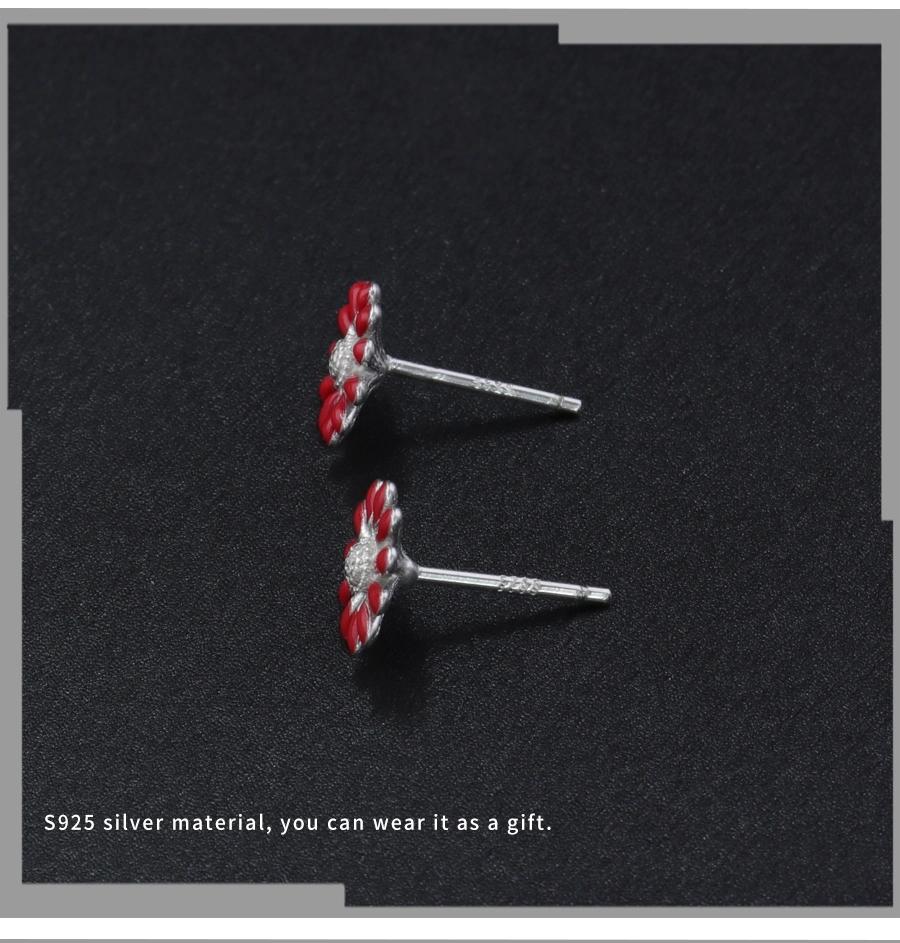 S925 Silver Flower Stud Earrings