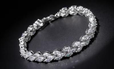 Luxury Platinum Wedding Bracelet Jewelry, Bridal Bracelet Jewelry, CZ Bracelet
