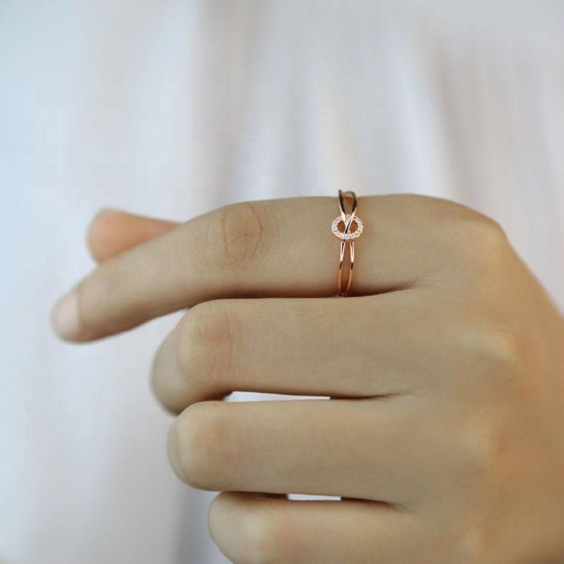 925 Sterling Silver Ring Mixed Infinity Zircon Round Adjustable Ring Women Fashion Wedding Party Jewelry