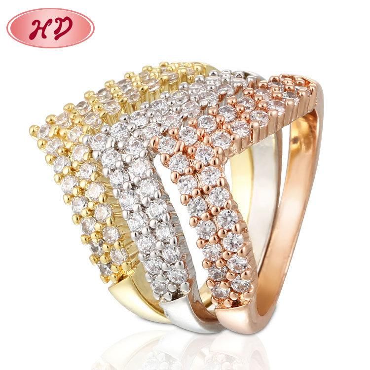 2020 Wedding Party Jewelry High Quality 24K Gold Color Gold Fashion Rings Charm Design Gift for Women