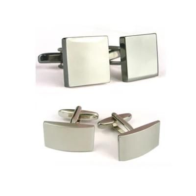 Silver Men Metal Stainless Steel Plain Custom Cufflinks/Cuff Link