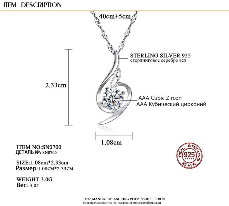Cubic Zircons & Note Effection Conch Pendant Necklace
