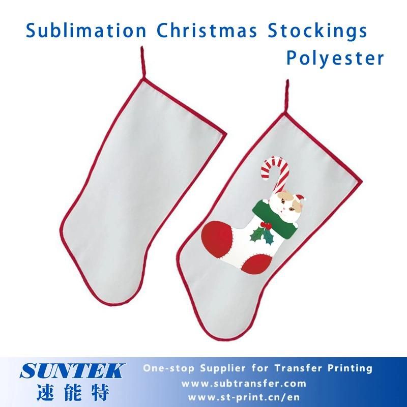 Sublimation Blank Linen Polyester Sequined Christmas Socks
