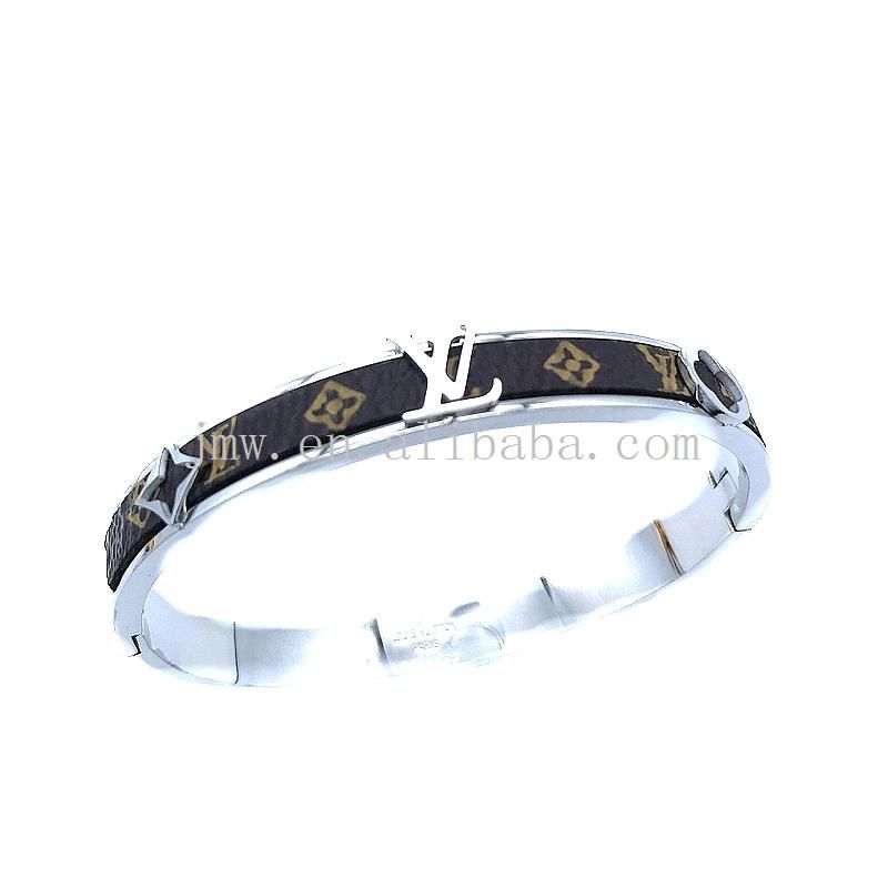 Stylish Simple 316 Stainless Steel Leather Bracelet Trendy Creative Glamour Black Leather Bracelet