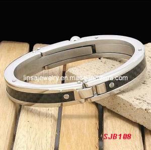 Fashion Men&prime;s Carbon Fiber Stainless Steel Bracelet (SJB108)