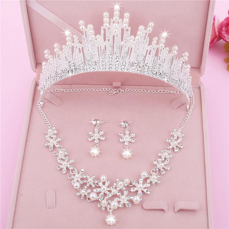 Bridal Accessories Jewellery Crystals Wedding Necklace Earings Crown Tiara Sv1021