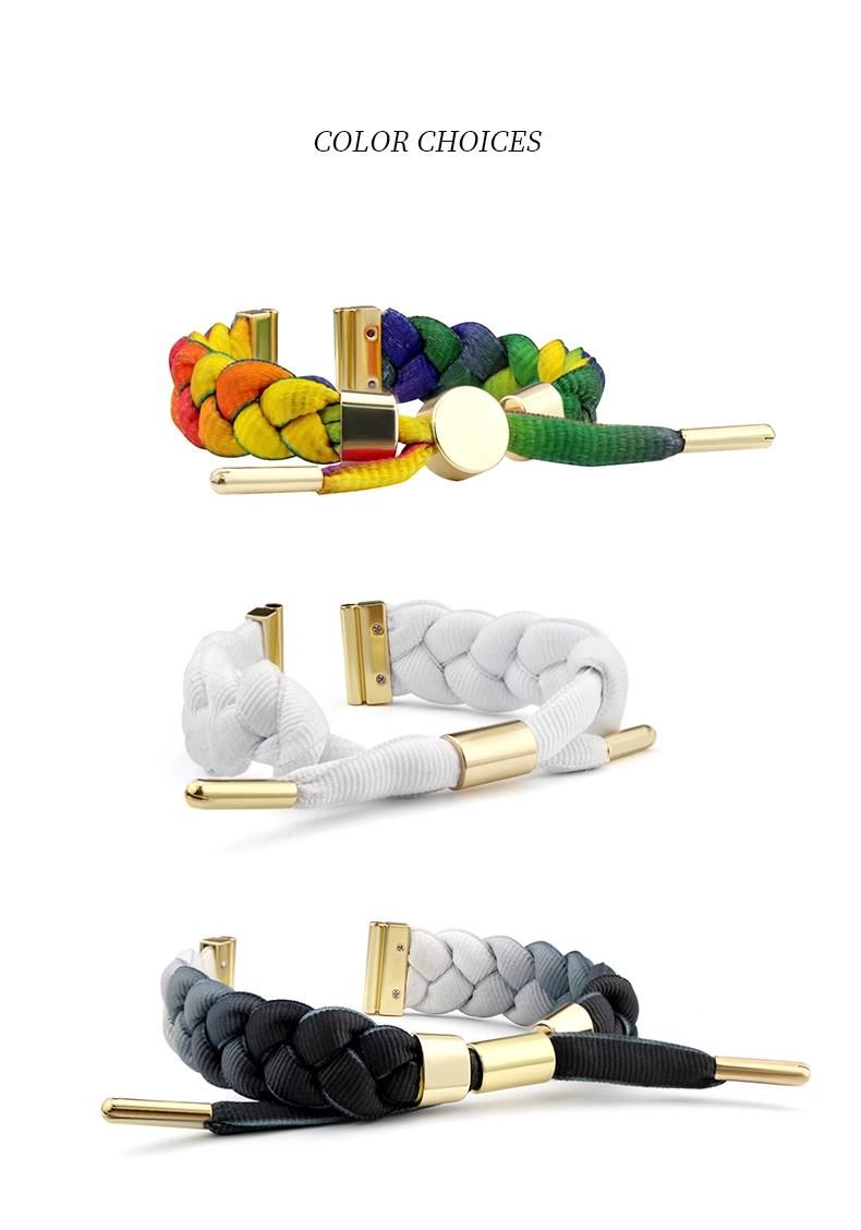 Rainbow Color Shoelace Woven Bracelet Watchband
