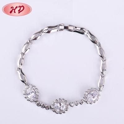 Fashion Luxury Gold Plated Big Zircon Charm Bracelet