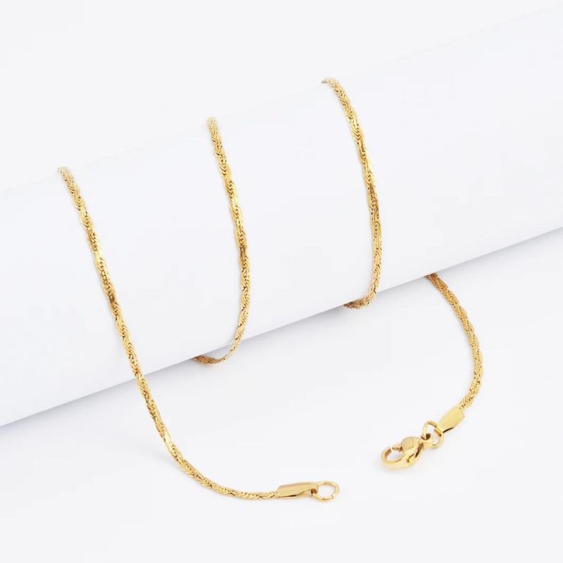 Fashion Accessories 18K Gold Plated Rope Chain Jewelry for Craft Gift Deocration Design Necklaces