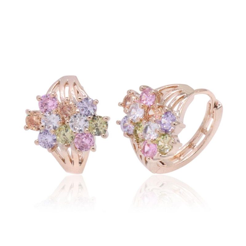 Luxury Ladies Popular Zircon CZ Hoop Earrings
