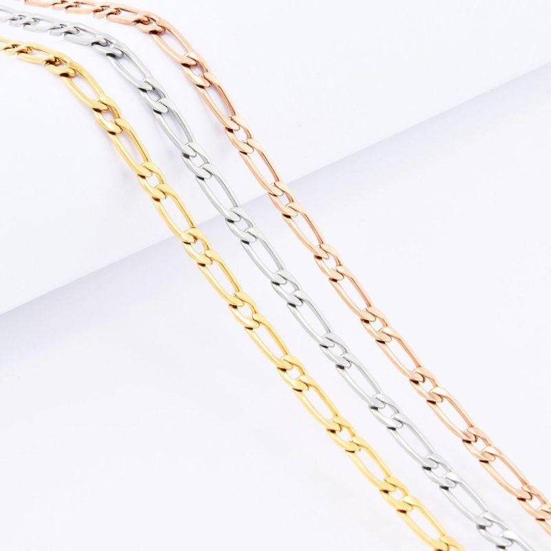 New Product Hip Hop Jewelry Stainless Steel Figaro Chain Necklace for Fashion Jewelry Gift Design