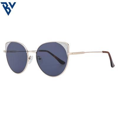 BV Brand Metal Cat Eye Polarized Sunglasses for Woman