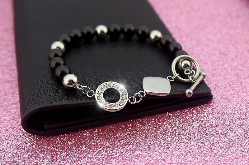 New Designed Bracelet Bangle with Black Bead for Fashion Jewelry