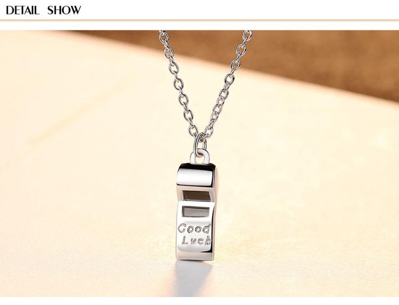 Cubic Zirconia Miami Sliver Whistle Chocker Good Luck Necklace