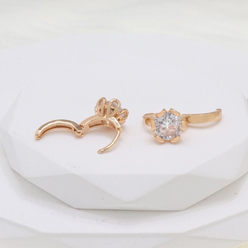 2022 Fashion Flower Ladies Zircon Gold Plated Earrings