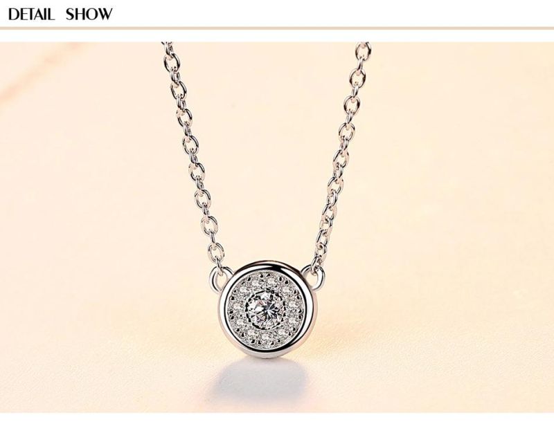 American Fashion Inlaid Zircon Full Diamond Pendant Necklace