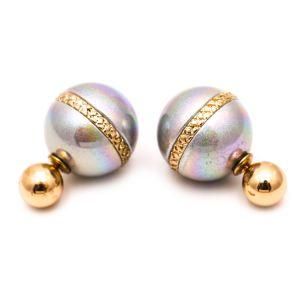 Women Fashion Jewelry Double Sided Ball Stud Earrings