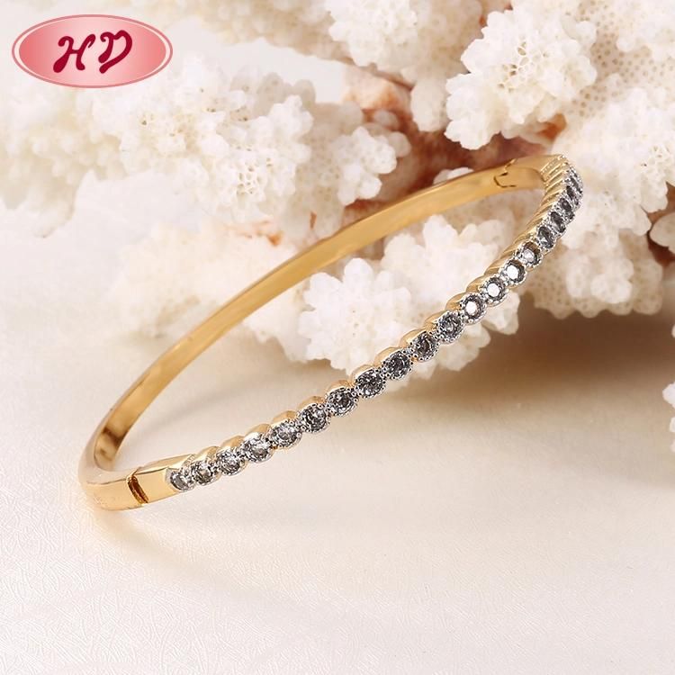 Hot Sale Fashion Jewelry 18K Gold Plated Zircon Bangle