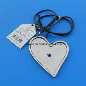 Heart Shaped Blank Embossed Metal Necklace Tags