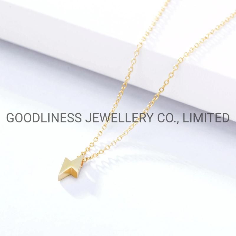925 Sterling Silver Fine Jewelry Women Lightning Pendant Necklace