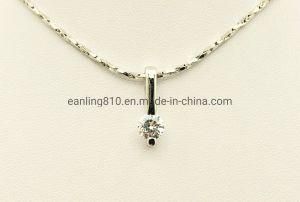 Elegant Zirconia Stud Solitaire Vertical Charm Pendant for Jewelry Necklace