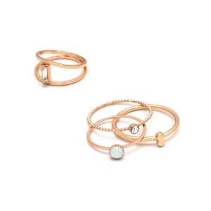 Fashion Jewelry Women Gold Plated Thin Dainty Stackable Rings Set