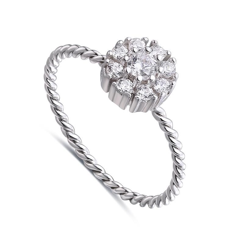 925 Silver Fashion Accessories Fashion Jewelry Hot Sale High Quality Factory Wholesale Trendy Women CZ Moissanite Ring