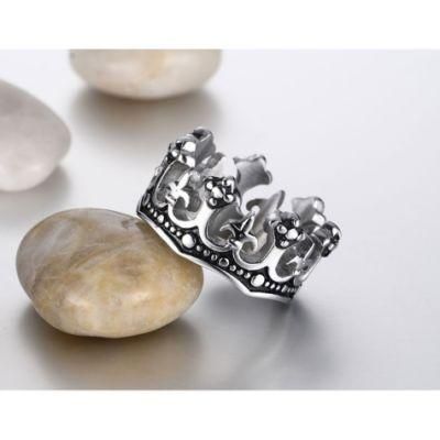 Wholesale Europe and The United States Popular Jewelry Ring Vintage Stainless Steel Crown Ring