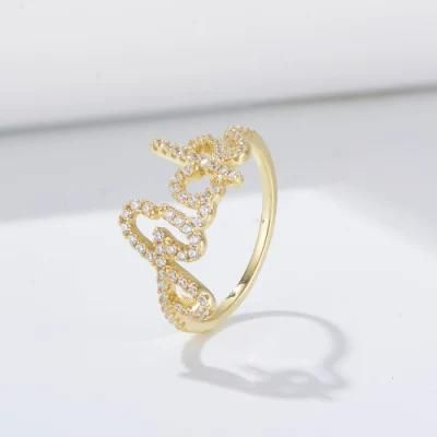 Hot Sale Customized 925 Silver Fashion Gold-Plated Jewelry Ring