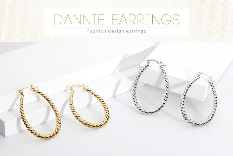 Twisted Wheat Ears Shape Stud Huggie Hoop Earrings Women