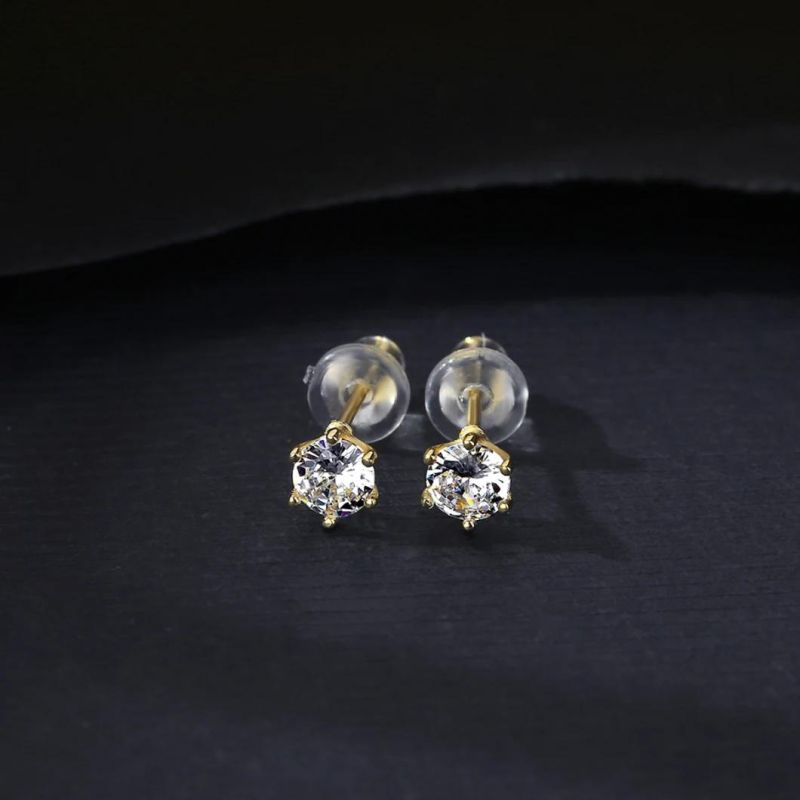 Fashion Jewelry 925 Silver K Gold Rhinestone Ear Stud