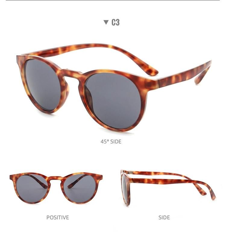 2022 Vintage Classic Style Round Frame Fashion Over Sun Glasses Demi Tortoise Shades Unisex Men Women Sunglasses