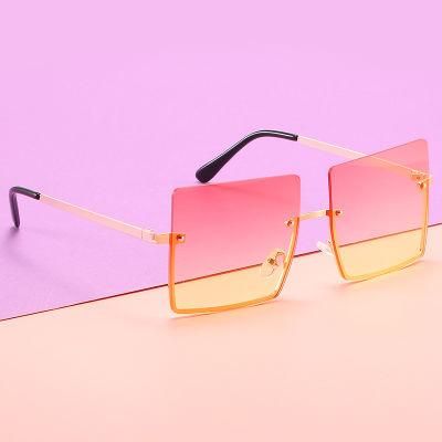 Square Sunglasses Modern Fashion Half Frame Sunglasses Live Street Shooting Glasses