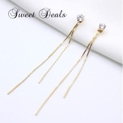 Fashion Jewelry Earrings Elegant Long Chain Tassel Earrings Stainless Steel Earrings