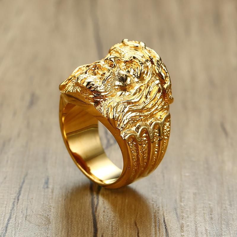 Gold Plated Mens Stainless Steel Egyptian Pharaoh Ring