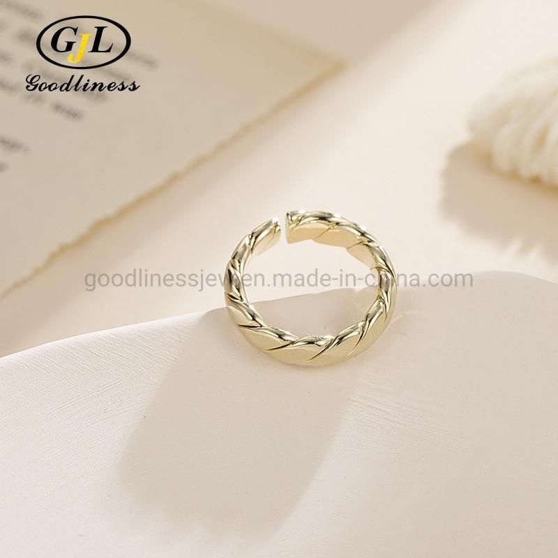 Minimalist Jewelry Gold Plated Copper Chunky Twist Ring Jewelry