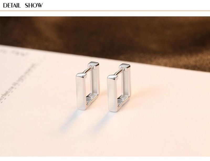Box-Shaped Ear Clip Without Earhole Simple Earrings