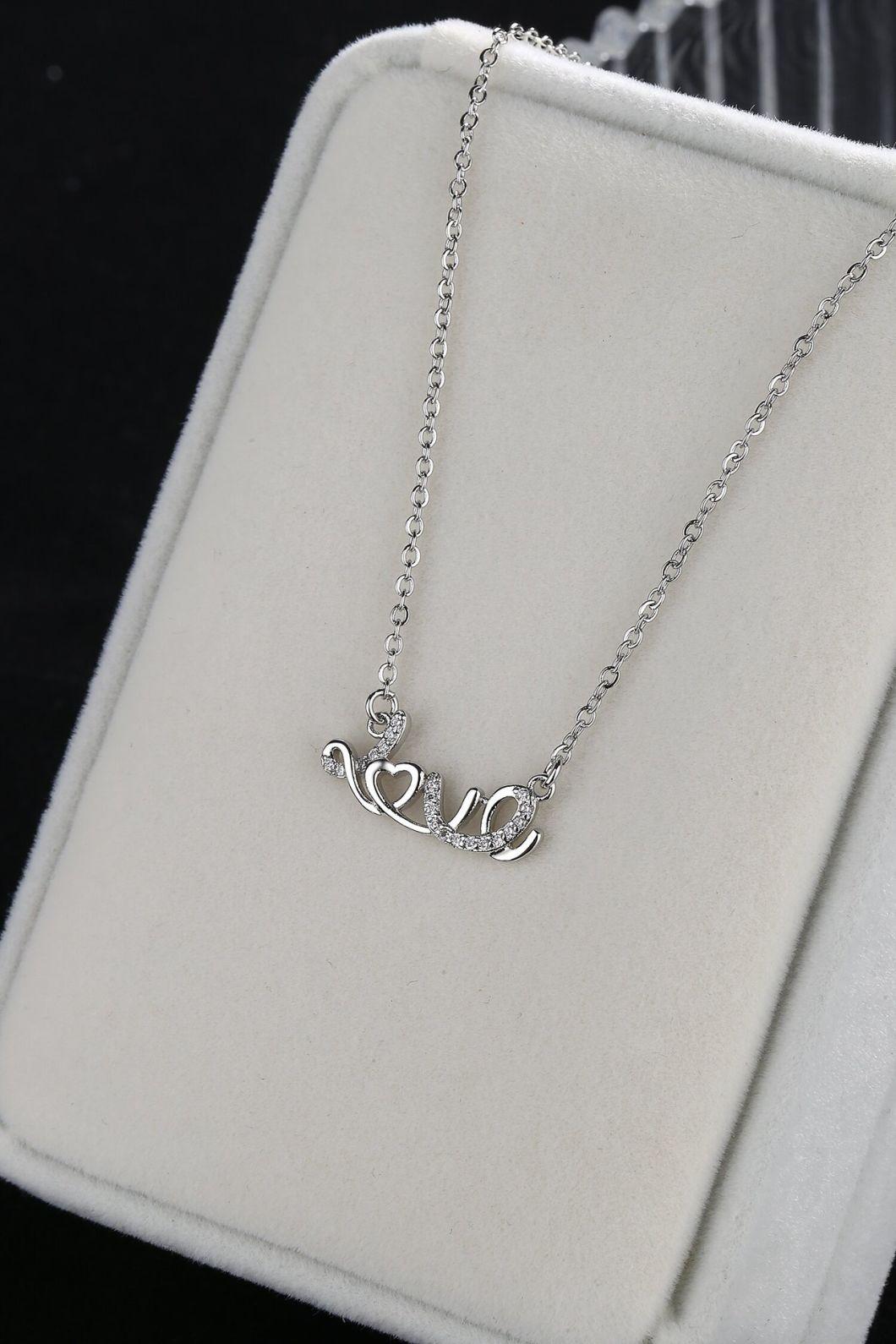 S925 Silver Love Letter Plating Necklace