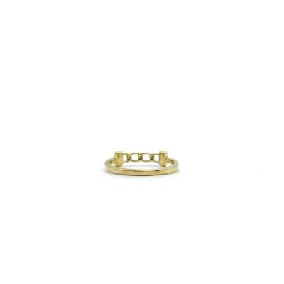 Women Fashion Design 14K 925 Silver Gold Chain Ring